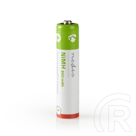 Nedis BANM9HR034B AAA akku 950mAh NiMH (1,2V, 4 db, piros, zöld)