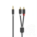 Nedis CABW22200AT100 sztereó audió kábel 3,5 mm sztereó jack - 2x RCA (10 m, aranyozott, antracit)
