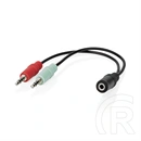 Nedis CAGB22160BK02 Sztereó audio kábel (2x 3,5 mm jack dugó - 3,5 mm sztereó jack aljzat, 0,20 m, fekete)