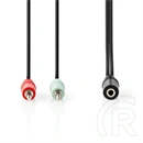 Nedis CAGB22160BK02 Sztereó audio kábel (2x 3,5 mm jack dugó - 3,5 mm sztereó jack aljzat, 0,20 m, fekete)