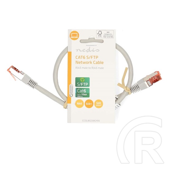 Nedis CAT6 patch kábel (RJ45 - RJ45, 0,5 m, UTP/FTP, 250 MHz, Gigabit, aranyozott érintkezők)