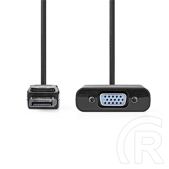 Nedis CCGB37351BK02 DisplayPort-VGA adapter (DisplayPort dugó / VGA aljzat, 1080p, 0,20 m, fekete)