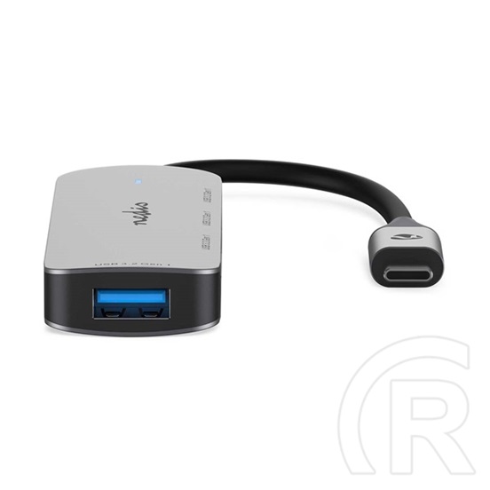 Nedis CCGB64220GY01 4 portos USB-C hub (USB-C dugó / 4x USB A 3.2 Gen1, 5 Gbps, 7,5 W, szürke)