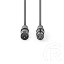 Nedis COTG15010GY100 XLR 3 tűs kábel (10 m, szimmetrikus, XLR apa/anya, PVC, sötétszürke)
