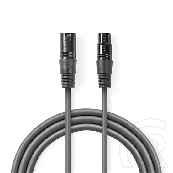 Nedis COTH15010GYO5 félprofi XLR audio kábel (XLR dugó / XLR aljzat, 0,5 m, szimmetrikus, rugalmas)
