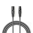 Nedis COTH15012GY05 DMX adapter kábel (XLR 3 tűs dugó / XLR 3 tűs anya, 0,5 m, kerek, PVC, sötétszürke)