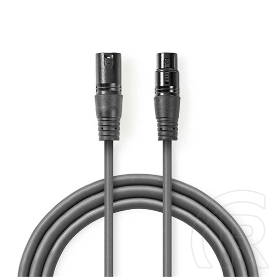 Nedis COTH15012GY05 DMX adapter kábel (XLR 3 tűs dugó / XLR 3 tűs anya, 0,5 m, kerek, PVC, sötétszürke)