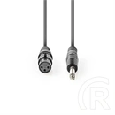 Nedis COTH15120GY15 asszimetrikus félprofi audio kábel (6,35 mm mono jack dugó, 3p XLR aljzat, 1,5 m)