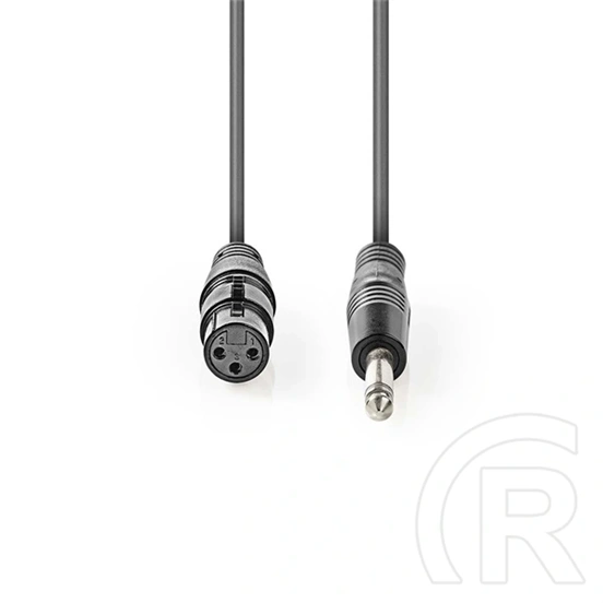 Nedis COTH15120GY15 asszimetrikus félprofi audio kábel (6,35 mm mono jack dugó, 3p XLR aljzat, 1,5 m)