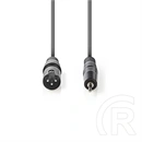 Nedis COTH15300GY15 szimmetrikus félprofi audiokábel (3,5 mm jack dugó – 3 pólusú XLR dugó, 1,5 m, rugalmas)