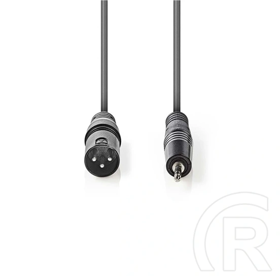Nedis COTH15300GY15 szimmetrikus félprofi audiokábel (3,5 mm jack dugó – 3 pólusú XLR dugó, 1,5 m, rugalmas)