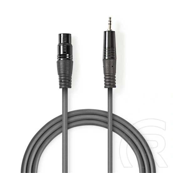 Nedis COTH15300GY15 szimmetrikus félprofi audiokábel (3,5 mm jack dugó – 3 pólusú XLR dugó, 1,5 m, rugalmas)