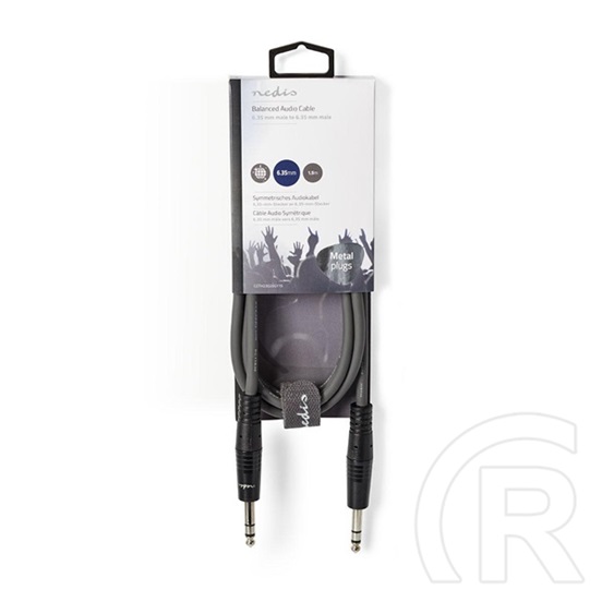 Nedis COTH23020GY30 félprofi audio kábel (2 x 6,35 mm sztereó jack dugó, 3 m, rugalmas)