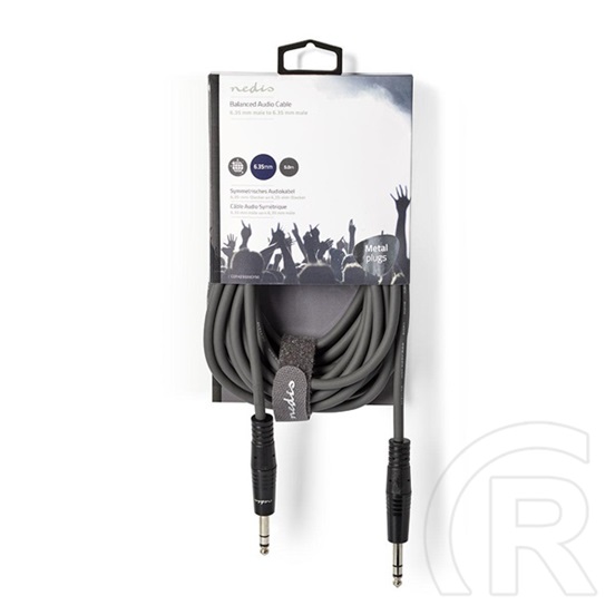 Nedis COTH23020GY50 félprofi audio kábel (2 x 6,35 mm sztereó jack dugó, 5 m, rugalmas)