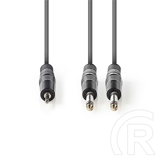 Nedis COTH23200GY15 félprofi audio kábel 1,5 m (3,5 mm sztereó jack dugó / 2 x 6,35 mm mono jack dugó, rugalmas)
