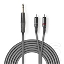 Nedis COTH23300GY15 félprofi XLR audio kábel (6,35 mm jack dugó / 2x RCA dugó, 1,5 m, sötétszürke)