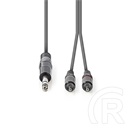 Nedis COTH23300GY15 félprofi XLR audio kábel (6,35 mm jack dugó / 2x RCA dugó, 1,5 m, sötétszürke)