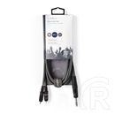 Nedis COTH23300GY15 félprofi XLR audio kábel (6,35 mm jack dugó / 2x RCA dugó, 1,5 m, sötétszürke)