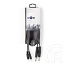 Nedis COTH23320GY30 félprofi audio kábel (2 x 6,35 mm mono jack dugó / 2 x RCA dugó, 3 m, rugalmas)