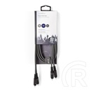 Nedis COTH24200GY15 sztereó audio kábel (2x RCA dugó / 2x RCA dugó, nikkelezett, 1,5 m, rugalmas)