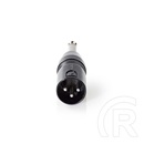 Nedis COTP15942BK adapter (6,35 mm jack - XLR 3 tűs apa, fekete, fém ház, nikkelezett burkolat, egyenes kivitel)