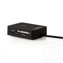 Nedis CRDRU2300BK USB hub (kártyaolvasó: SD, microSD, M2, MS, MMC, RS-MMC, miniSD, 4xUSB-A, USB 2.0, 480 Mbit/s, plug an