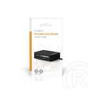 Nedis CRDRU2300BK USB hub (kártyaolvasó: SD, microSD, M2, MS, MMC, RS-MMC, miniSD, 4xUSB-A, USB 2.0, 480 Mbit/s, plug an