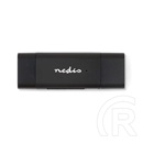 Nedis CRDRU3110BK USB kártyaolvasó (USB 3.2 Gen1, USB-C, microSD/microSDHC/microSDXC/SD/SDHC/SDXC, fekete)