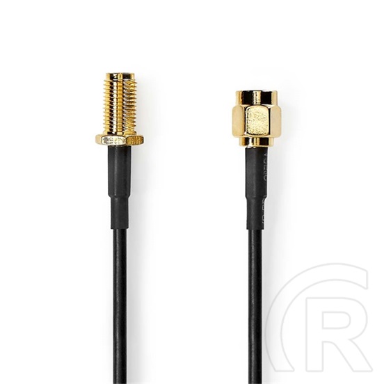 Nedis CSGL02010BK30 SMA kábel (SMA apa / SMA anya, aranyozott, 50 Ohm, árnyékolt, 3 m, fekete)
