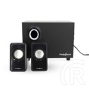 Nedis CSPR10021BK PC hangszóró 2.1 (33 W, 3,5 mm jack, USB tápellátás, fekete)