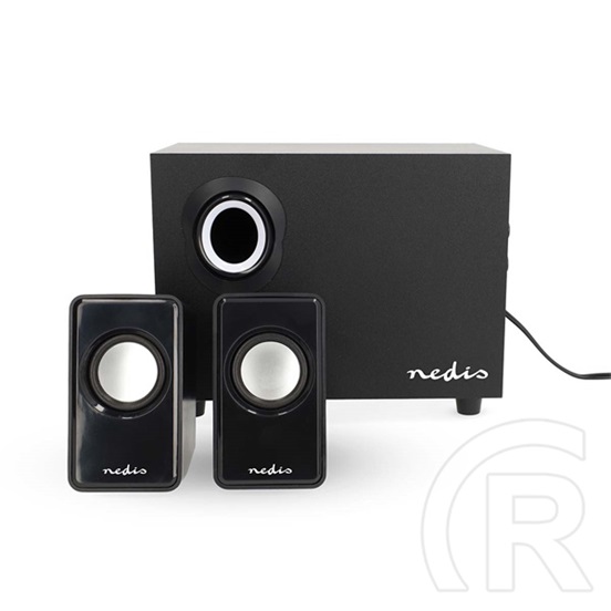 Nedis CSPR10021BK PC hangszóró 2.1 (33 W, 3,5 mm jack, USB tápellátás, fekete)