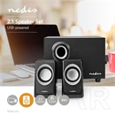 Nedis CSPR10021BK PC hangszóró 2.1 (33 W, 3,5 mm jack, USB tápellátás, fekete)