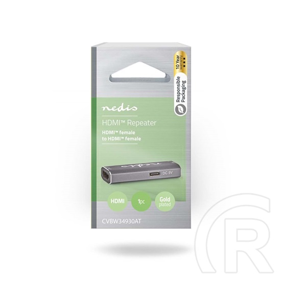 Nedis CVBW34930AT HDMI jelerősítő (25 m, 8K@60Hz, 48 Gbps, USB-A táp, antracit)