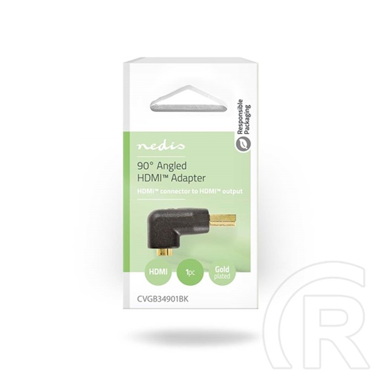 Nedis CVGB34901BK HDMI átalakító adapter (aranyozott, 90°-os, fekete)