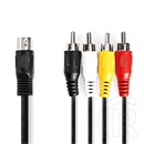 Nedis DIN audio kábel 1 m (DIN 5 tűs dugó / 4x RCA dugó)