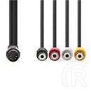 Nedis DIN audio kábel (DIN 5 tűs dugó / 4x RCA aljzat, 0,2 m)