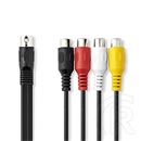 Nedis DIN audio kábel (DIN 5 tűs dugó / 4x RCA aljzat, 0,2 m)