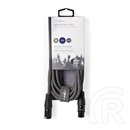 Nedis DMX adapter kábel (XLR 3 tűs dugó / XLR 3 tűs anya, 3 m, kerek, PVC, nikkelezett, sötétszürke)