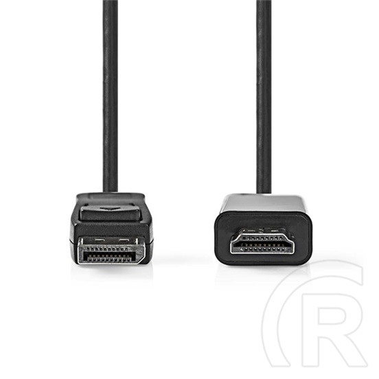 Nedis DisplayPort-HDMI kábel 1 m (DisplayPort dugó / HDMI dugó, 1080p, 1,2, 10,8 Gbps, fekete)