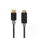 Nedis DisplayPort - HDMI kábel (DisplayPort dugó / HDMI dugó, 2 m, 4K@30Hz, aranyozott, antracit)