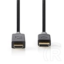 Nedis DisplayPort - HDMI kábel (DisplayPort dugó / HDMI dugó, 2 m, 4K@30Hz, aranyozott, antracit)