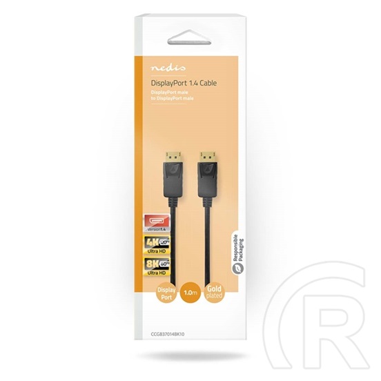 Nedis DisplayPort 1.4 kábel 1 m (DisplayPort dugó / DisplayPort dugó, 8K@60Hz, fekete)