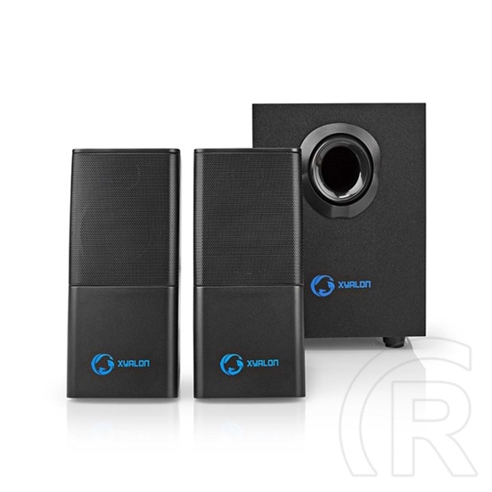 Nedis GSPR10021BK aktív gamer hangszóró 2.1 (USB tápellátás, 3,5 mm jack, 30 W, hangerőszabályozó, fekete)