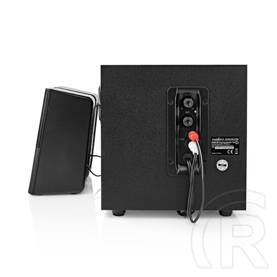 Nedis GSPR10021BK aktív gamer hangszóró 2.1 (USB tápellátás, 3,5 mm jack, 30 W, hangerőszabályozó, fekete)