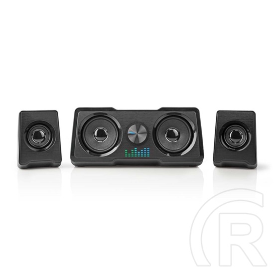 Nedis GSPR21022BK gamer hangszóró készlet (2.2 csatorna, USB tápellátás, 3,5 mm jack, 48 W, LED, hangerőszabályozó)