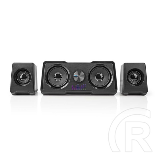 Nedis GSPR21022BK gamer hangszóró készlet (2.2 csatorna, USB tápellátás, 3,5 mm jack, 48 W, LED, hangerőszabályozó)