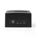 Nedis HDDUSB3210BK HDD/SSD dokkoló (egyrekeszes, 2,5"/3,5", SATA III, USB 3.2 Gen1, USB Type-A, fekete)