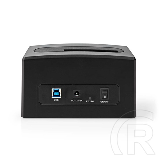 Nedis HDDUSB3210BK HDD/SSD dokkoló (egyrekeszes, 2,5"/3,5", SATA III, USB 3.2 Gen1, USB Type-A, fekete)