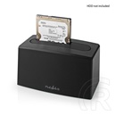 Nedis HDDUSB3210BK HDD/SSD dokkoló (egyrekeszes, 2,5"/3,5", SATA III, USB 3.2 Gen1, USB Type-A, fekete)