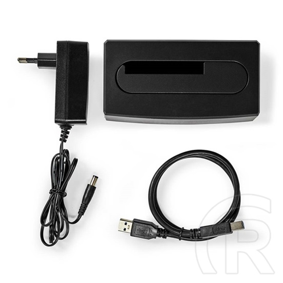 Nedis HDDUSB3210BK HDD/SSD dokkoló (egyrekeszes, 2,5"/3,5", SATA III, USB 3.2 Gen1, USB Type-A, fekete)
